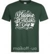 Мужская футболка Узор Святой Патрик Темно-зеленый фото