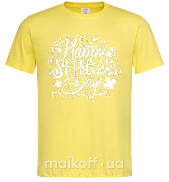 Мужская футболка Узор Святой Патрик Лимонный фото