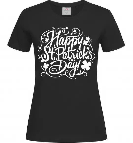 Жіноча футболка Узор Святой Патрик Чорний фото