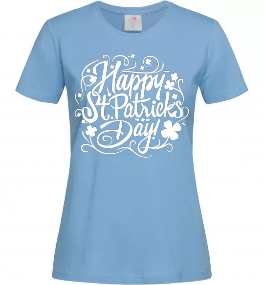 Жіноча футболка Узор Святой Патрик Блакитний фото