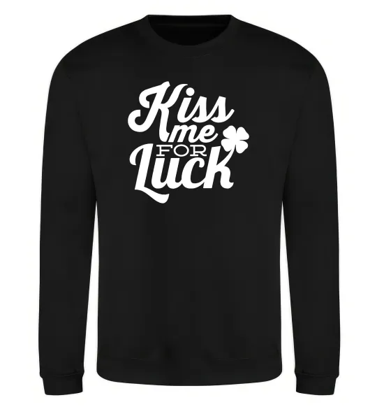 Світшот Kiss me for luck Чорний фото