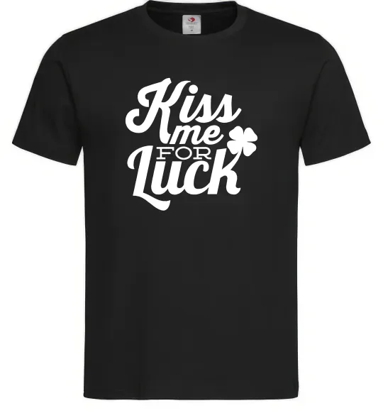 Чоловіча футболка Kiss me for luck Чорний фото