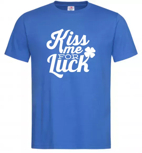 Чоловіча футболка Kiss me for luck Яскраво-синій фото