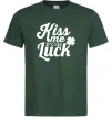 Чоловіча футболка Kiss me for luck Темно-зелений фото