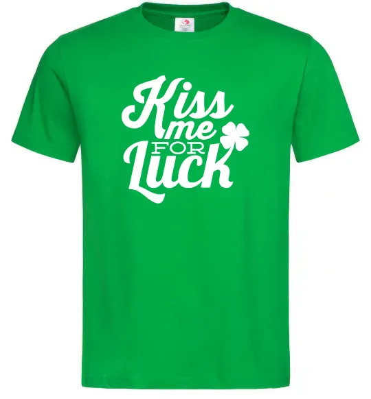 Чоловіча футболка Kiss me for luck Зелений фото