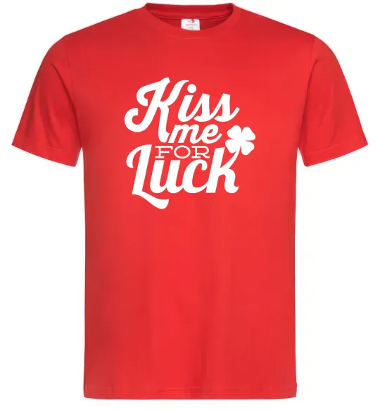 Чоловіча футболка Kiss me for luck Червоний фото