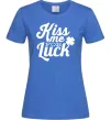 Жіноча футболка Kiss me for luck Яскраво-синій Жіноча футболка Kiss me for luck Яскраво-синій фото