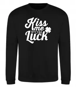 Свитшот Kiss me for luck Черный фото