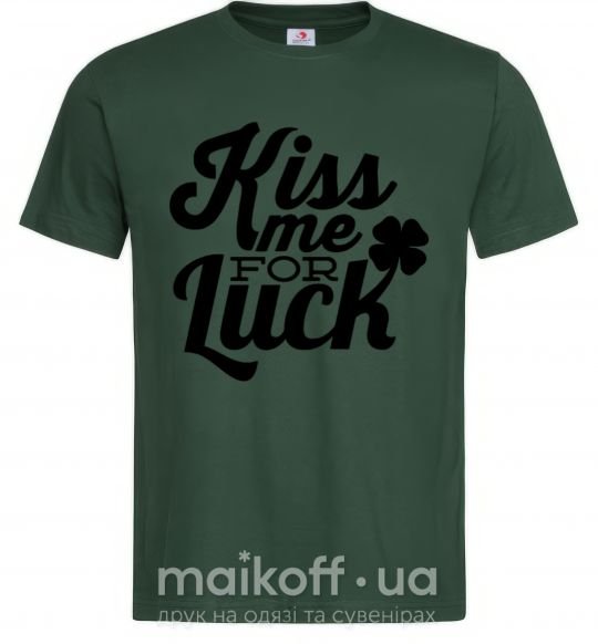 Чоловіча футболка Kiss me for luck Темно-зелений фото