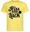 Чоловіча футболка Kiss me for luck Лимонний фото