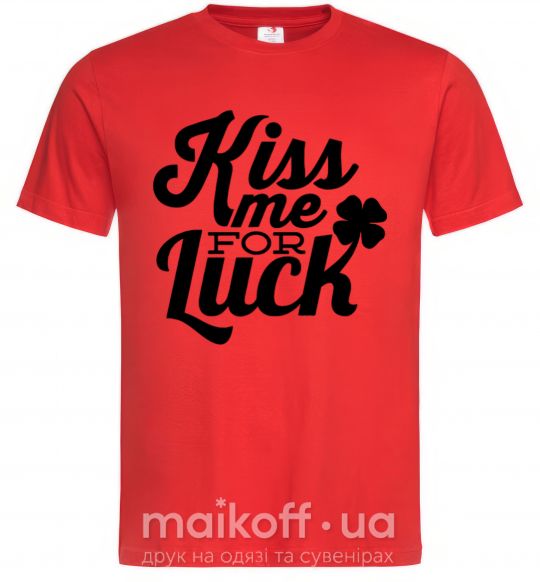 Чоловіча футболка Kiss me for luck Червоний фото