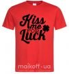 Мужская футболка Kiss me for luck Красный фото