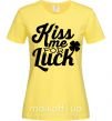 Жіноча футболка Kiss me for luck Лимонний фото