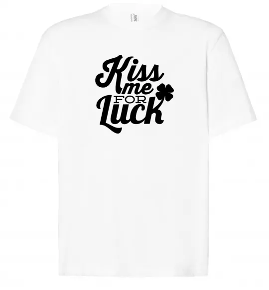 Футболка Оверсайз Kiss me for luck Белый фото