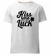 Мужская премиум футболка Kiss me for luck Белый фото