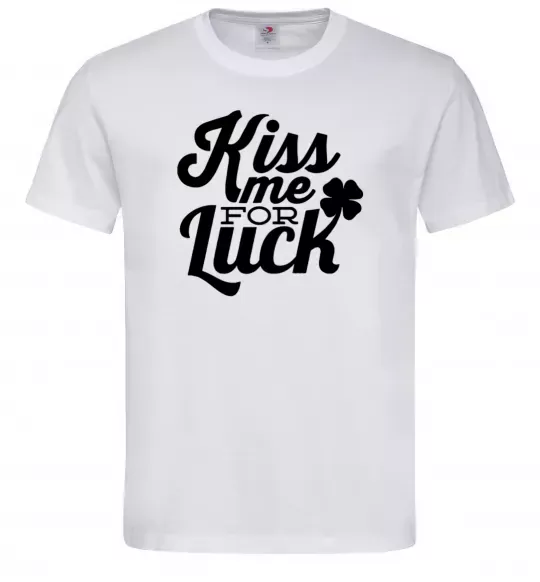 Чоловіча футболка Kiss me for luck Білий фото