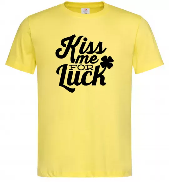 Чоловіча футболка Kiss me for luck Лимонний фото
