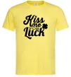 Чоловіча футболка Kiss me for luck Лимонний фото