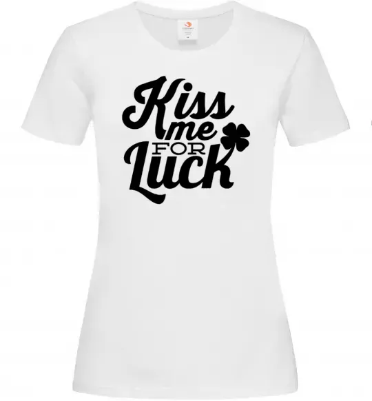 Жіноча футболка Kiss me for luck Білий фото
