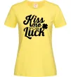 Жіноча футболка Kiss me for luck Лимонний Жіноча футболка Kiss me for luck Лимонний фото
