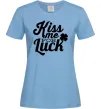 Жіноча футболка Kiss me for luck Блакитний Жіноча футболка Kiss me for luck Блакитний фото