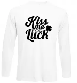Лонгслив Kiss me for luck Белый фото