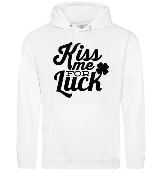 Чоловіча толстовка (худі) Kiss me for luck Білий фото