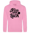 Жіноча толстовка (худі) Kiss me for luck Рожевий фото