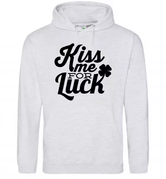 Жіноча толстовка (худі) Kiss me for luck Сірий меланж фото