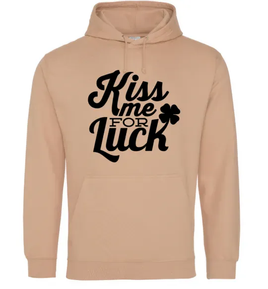 Жіноча толстовка (худі) Kiss me for luck Пісочний фото