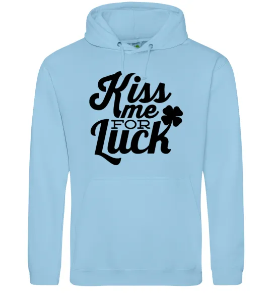 Жіноча толстовка (худі) Kiss me for luck Блакитний фото