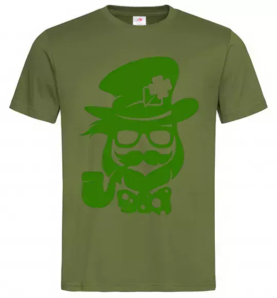 Мужская футболка Hipster leprechaun Оливковый фото