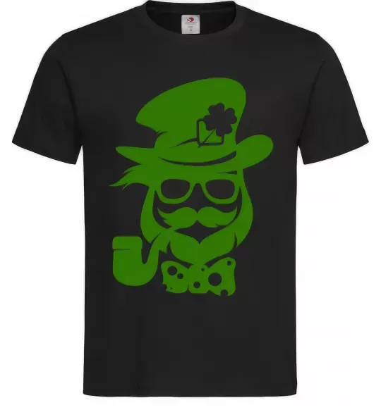 Мужская футболка Hipster leprechaun Черный фото