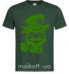 Мужская футболка Hipster leprechaun Темно-зеленый фото
