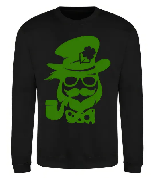 Світшот Hipster leprechaun Чорний фото