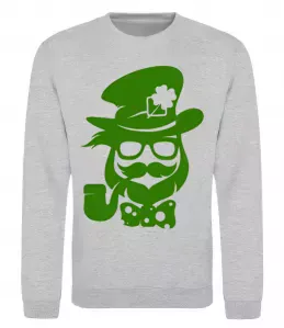 Свитшот Hipster leprechaun Серый меланж фото