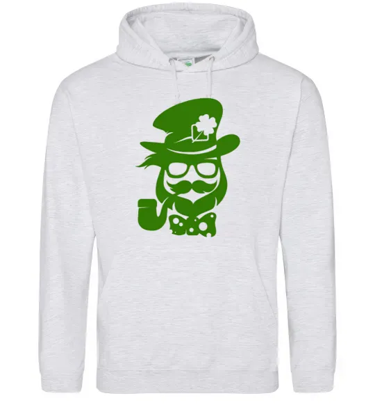 Чоловіча толстовка (худі) Hipster leprechaun Сірий меланж фото
