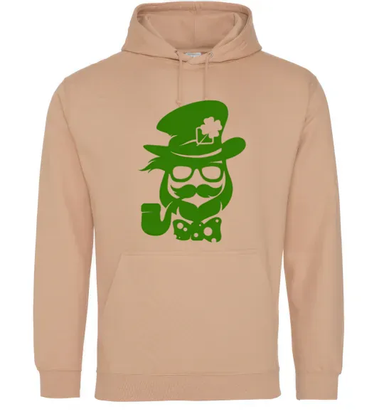 Женская толстовка (худи) Hipster leprechaun Песочный фото