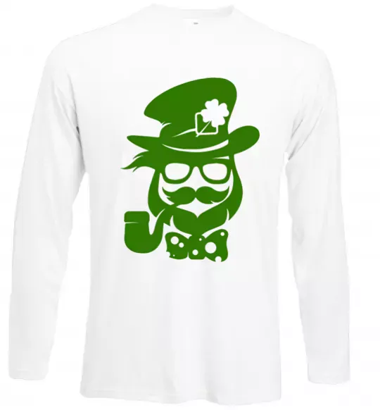 Лонгслів Hipster leprechaun Білий фото
