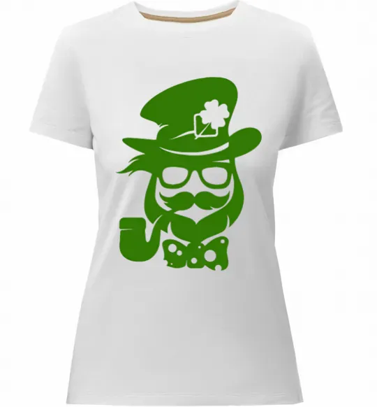 Жіноча преміум футболка Hipster leprechaun Білий фото