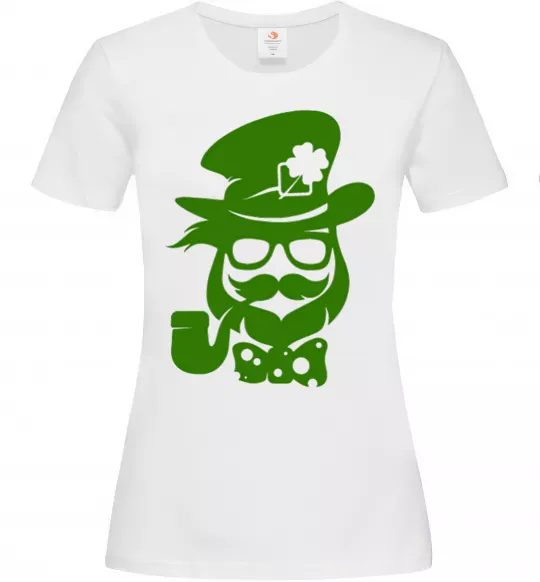 Женская футболка Hipster leprechaun Белый фото