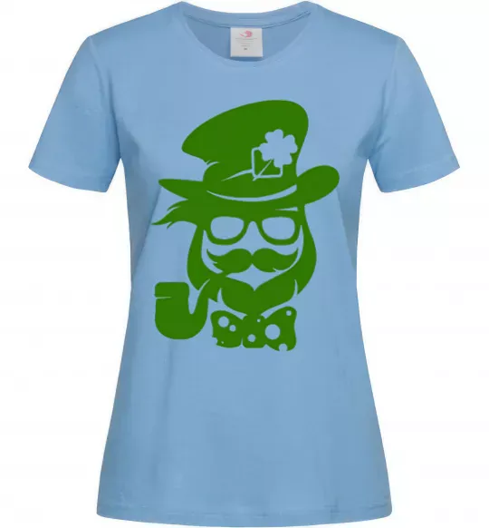 Женская футболка Hipster leprechaun Голубой фото