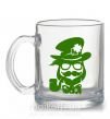 Чашка стеклянная Hipster leprechaun Прозрачный фото