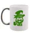 Чашка с цветной ручкой Hipster leprechaun Серебро фото