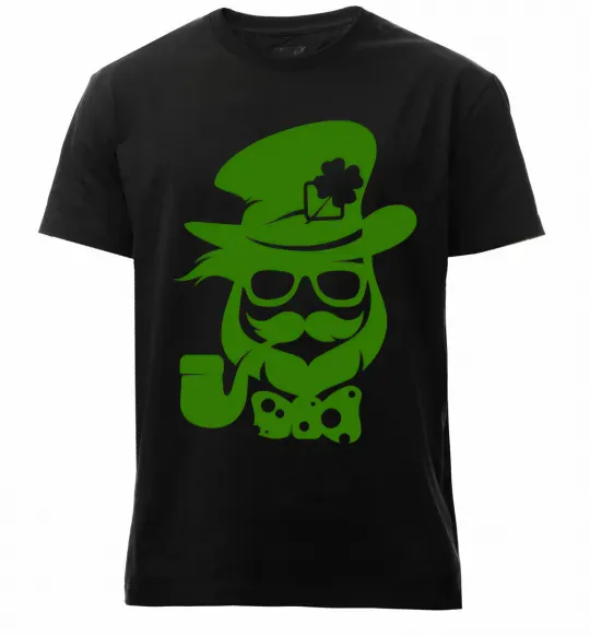 Мужская премиум футболка Hipster leprechaun Черный фото