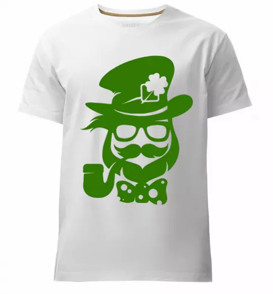 Мужская премиум футболка Hipster leprechaun Белый фото