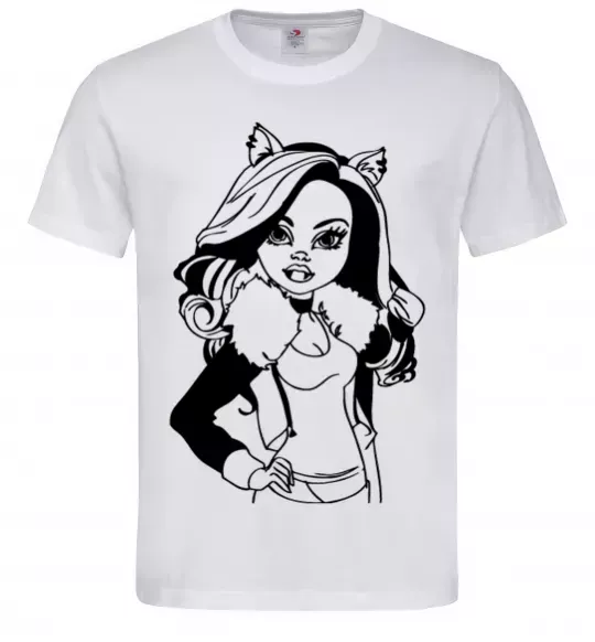 Мужская футболка Клодін Вульф портрет Белый фото