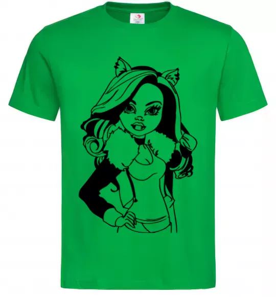 Мужская футболка Клодін Вульф портрет Зеленый фото