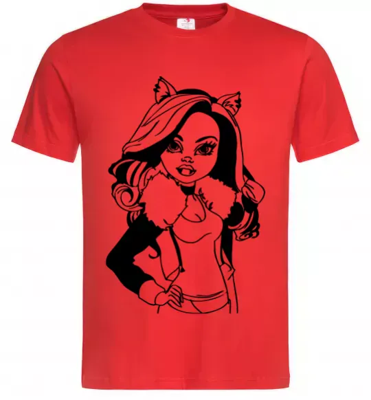 Мужская футболка Клодін Вульф портрет Красный фото