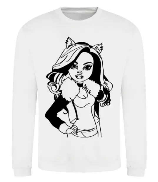 Свитшот Клодін Вульф портрет Белый фото